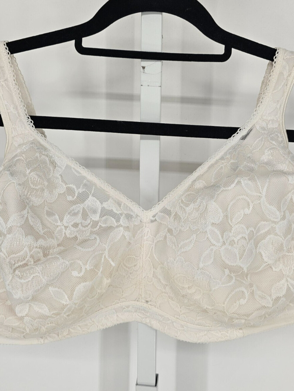 Vtg Playtex 18 Hours Womens Sz 44DD Unlined T Shirt Bra White Lace